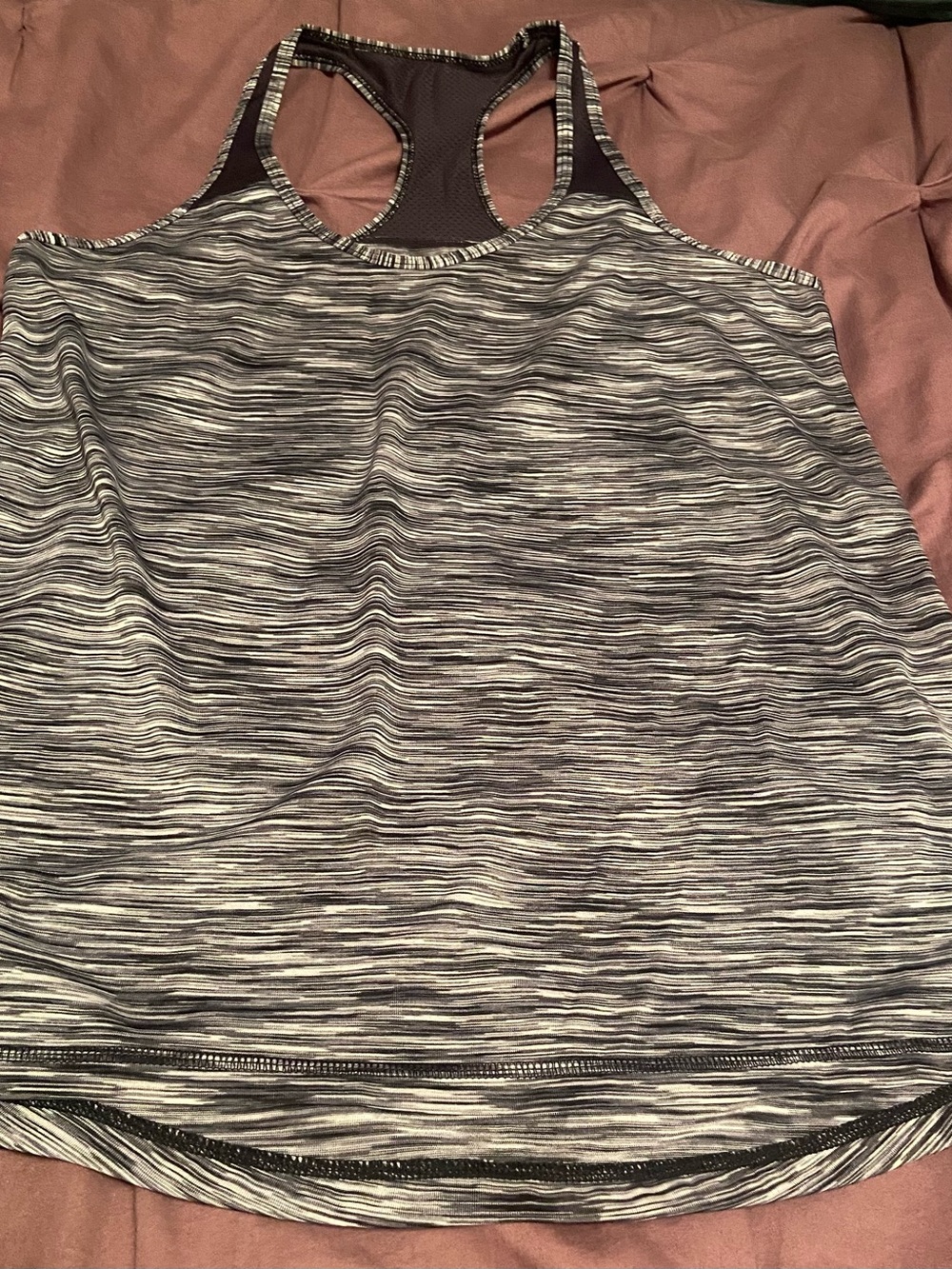 Xersion Space-Dye Racerback Tank Top - Gray/Black